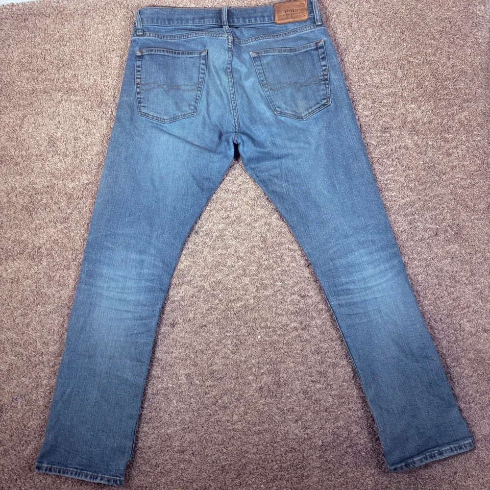 Polo‎ Ralph Lauren Varick Slim Straight Jeans Mens 32x32 Blue Distressed